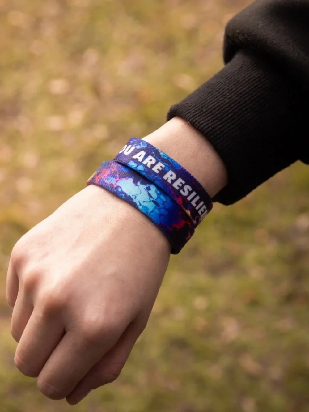 ZOX 'You Are Resilient' Reversible Bracelet - Purple & Blue
